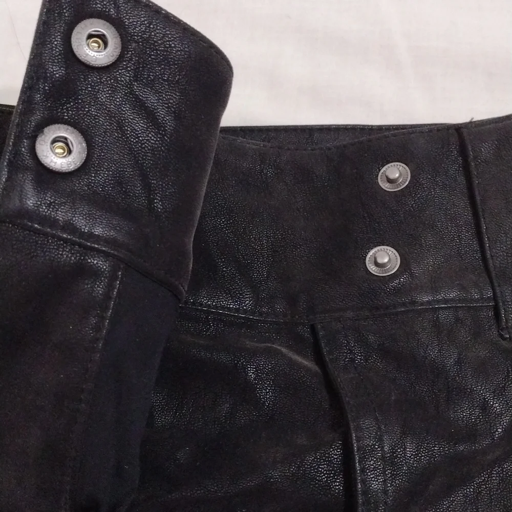 Free People Black Carson Utility Wrap Mini Skirt Faux Suede Y2K Cargo Chic US 8
